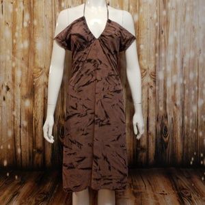 Tie-dyed "cold shoulder" sun dress